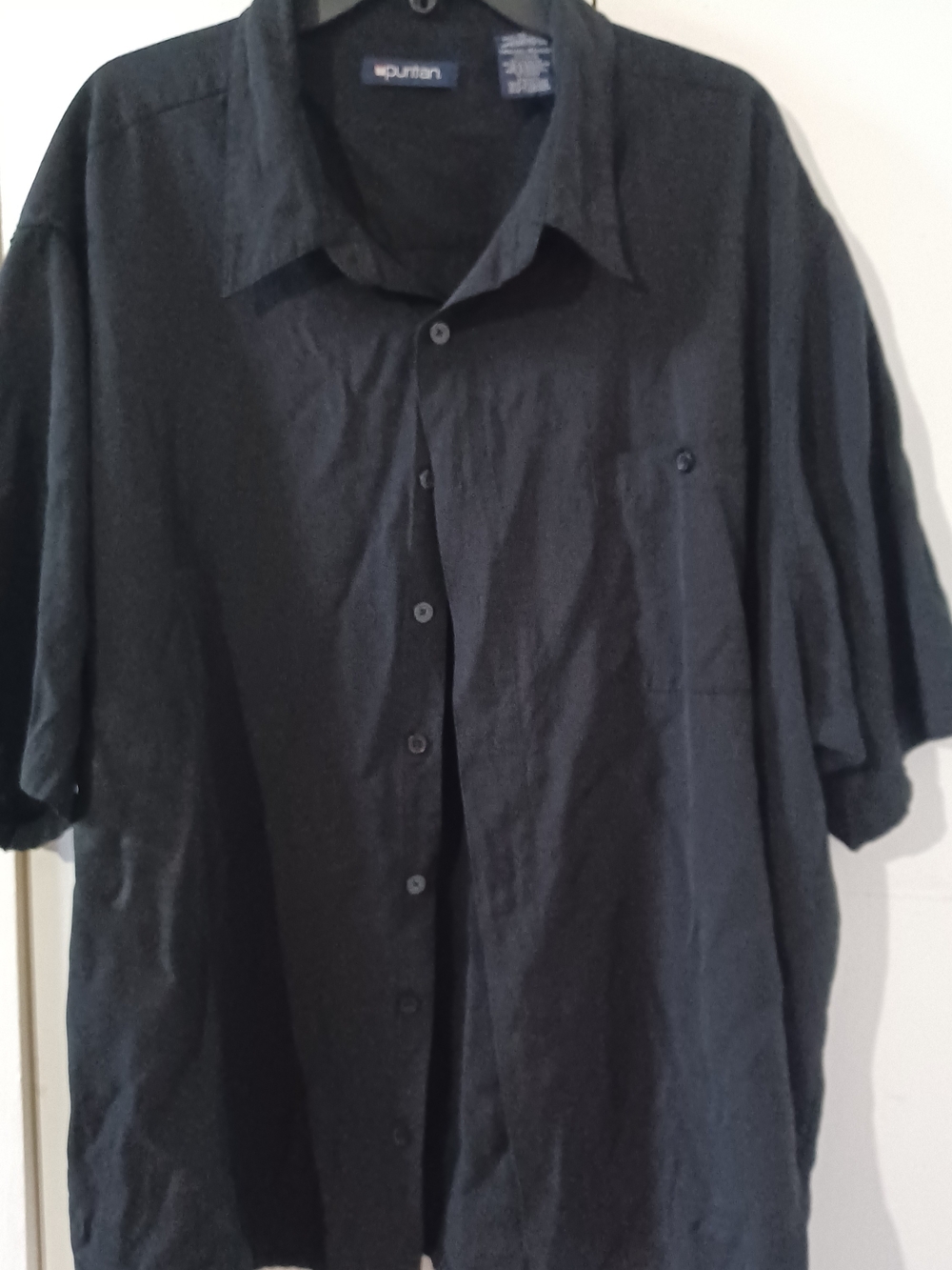 Puritan Black Short-Sleeve Button-Down Shirt